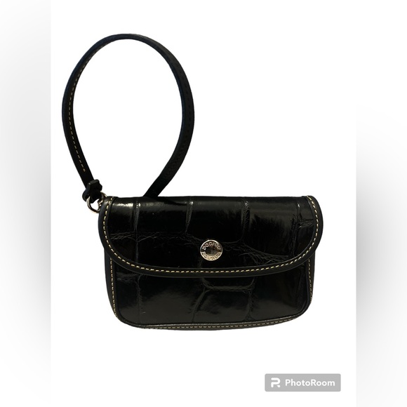 Dooney & Bourke Handbags - Dooney & Bourke Nile Collection Purple Croc Leather Small Wristlet Purse-EUC